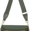 WOOMADA Checkered Crossbody Bag Bum Bag for Women, Fanny Pack Checkered Purse, Belt Bag with Shoulder Strap(Bean Green)