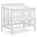 Dream On Me Aden 4-in-1 Convertible Mini Baby Crib, GREENGUARD Gold & BSA Certified, Sustainable Pinewood, Non-Toxic Finish, 3 Mattress Heights, Converts to Mini Day & Twin-Size Bed - White