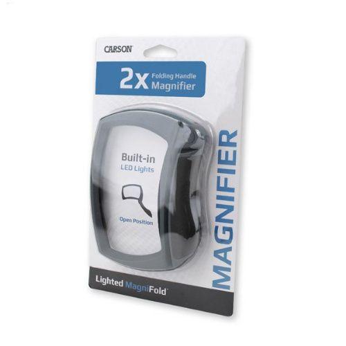 CARSON 2x Folding Handle Magnifier Built-in LED Lights