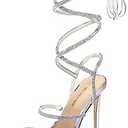 DREAM PAIRS High Heels Stilettos for Women - Strappy Gladiator Sexy Square Toe Open Toe Dressy Pumps Sandals 8