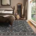 Washable Area Rugs for Living Room: 8x10 Bedroom Rug Vintage Boho Area Rug Stain Resistant Non Slip Low Pile Lightweight Soft Carpets for Living Room Dining Room Kitchen Nursery Kids Room Farmhouse