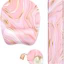 Keyboard Wrist Rest Mouse Pad Wrist Support for Computer Desktop/Laptop/Notebook Memory Foam Keyboard Pad Ergonomic Hand Rest Wrist Cushion for Home Office Gaming - Pink Fluid