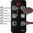 Replacement for FEBO Flame Electric Fireplace Remote Control E3001 ZHS-30-B 384-15A-20-13E F18-I-008-018C F15-I-005-009 15IN-23-100 F15-I-005-031B 14IN-28-078 ZHS-32-D