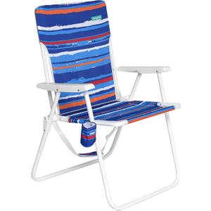 SunnyFeel 15" Tall Folding Beach Chair, Oversized Portable High Seat Sand Chair for Adults Heavy Duty 300 LBS, Foldable Camping Lawn Chairs for Camp/Outdoor/Travel/Picnic/Concert/Sports, 22.05d X 22.05w X 33.85h in