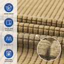 KEKUOU Stretch Oversized Sofa Slipcover 1 Piece Couch Sofa Cover (94"-110") Furniture Protector 4 Seater Sofa with Elastic Bottom for Kids,Pet.Jacquard Checked Pattern Fabric(X Large,Tan)