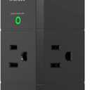 USB Outlet Extender Surge Protector - with Rotating Plug, 1800 Joules, 6 AC Multi Outlet and 3 USB Ports (1 USB C), 3-Sided Swivel Power Strip with Spaced Splitter for Home, Office, Travel