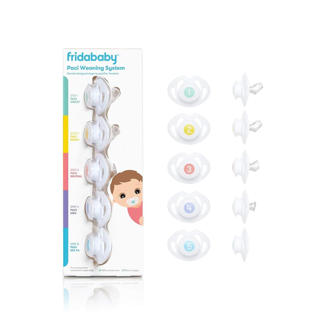 Frida Baby Silicone Paci Weaning System, BPA Free, Latex Free (5 Count (Pack of 1))