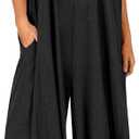 ANRABESS Women's Plus Size Cowl Neck Halter Neck Sleeveless Ruched Wide Leg Jumpsuit M