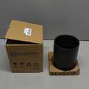 Nucookery Utensil Holder, 6.4" Ceramic Kitchen Utensil Holder with Countertop-Protection Cork Bottom, Farmhouse Kitchen Decor for Counter, Christmas Gift (Stone Black)