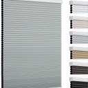 Changshade Cordless Cellular Shades, Blackout Room Darkening Black Out Honeycomb Blinds for Indoor Windows Bedroom, Pull Down Pleated Accordion Blind Easy Install, Shade Size 36" Wx64 H, Gray