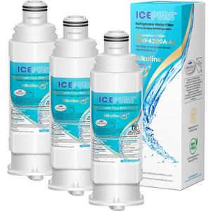 ICEPURE Alkaline DA97-17376B Refrigerator Water Filter Replacement for Samsung HAF-QIN/EXP, DA97-08006C, WD-F45, WS645A RS27T5200SR RS22T5201SR RF28R7201SR RF32CG5400SR RF23M8070SG, Enhances PH, 3Pack (Green Alkaline (Chlorine, Odor Removal))