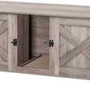 MAHANCRIS Cat Litter Box Enclosure for 2 Cats, 47.2" Hidden Cat Litter Box Furniture with Double Room, Wooden Washroom Cabinet with Scratching Board, Indoor House End Table, Greige CWHG1201