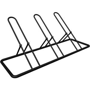 Tuohours 3 Bikes Floor Parking Rack Stand for Bicycle Garage, Heavy Duty Bike Storage Organizer Indoor/Outdoor for Mountain MTB Bike, Road and Kids Bike, Fits Wheels up to 2.5"