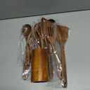 12 Pcs Teak Wooden Utensil Set with Holder & Spoon Rest, Wooden Spoons for Cooking with Comfort Grip, Wooden Cooking Utensils Set for Nonstick Cookware, Lightweight & Heat Resistant Kitchen Utensils