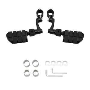 FOVPLUE Motorcycle Highway Foot pegs, Highway Peg for Harley Touring Softail Dyna Sportster Honda Kawasaki Suzuki Yamaha Indian Victory w/ 25-35mm,1'',1.25'',1.3'' Engine Guards/Tubing, Gloss Black