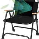 KNINE OUTDOORS Foldable Beach Chair Camping Chair with Fan, with USB-Powered Cooling System, for Camp, Beach, Fishing (Black)