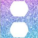 Outlet Covers Pink Blue Glitter Wall Plates 1-Gang Duplex Receptacle 4.5 X 2.76 Inch 1 Pack