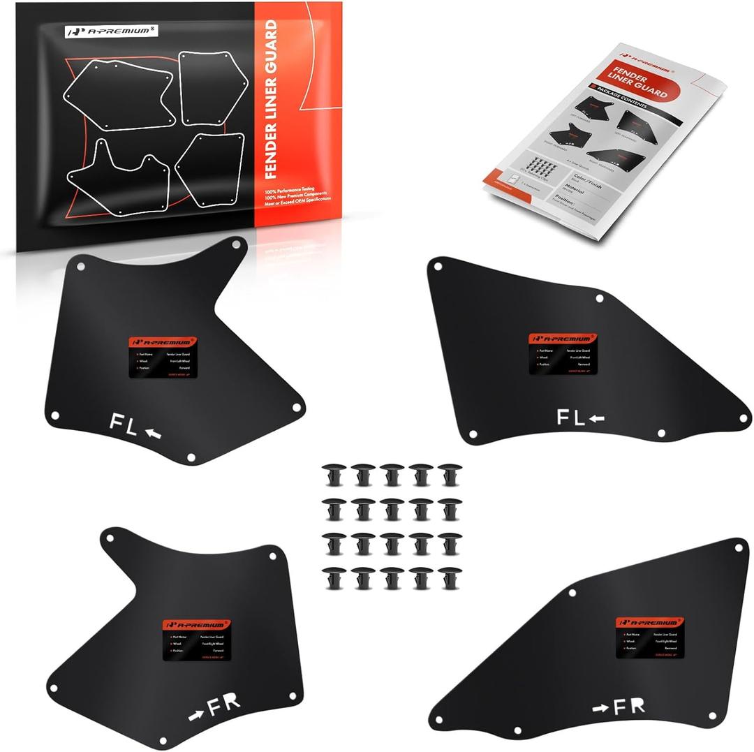 A-Premium Splash Guards Fender Liner Shields Compatible with Toyota Tacoma, 2005-2020, Front and Rear, 4-PC Set