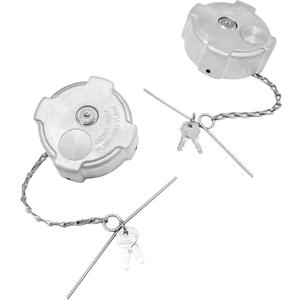 Locking Fuel Cap (2PCS), Compatible with 1996-2018 Freightliner Cascadia Columbia Century Coronado 1/4 Turn Lock Gas Cap, 3In Aluminum Diesel Fuel Tank Cap, W/Keys | 03-37017-002 0337017002 600149
