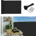 3'x10'Balcony Privacy Screen Cover Fence Cover UV Protection Weatherproof Windscreen Heavy Duty for Patio, Backyard,Black
