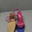 sun gurg Strappy Platform Heels for Women Square Open Toe Chunky High Heels Multicolored Ankle Strap Block Heeled Sandals for Prom Wedding Date Night (Size 9)