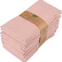Blush Pink lace cotton linen 85%cotton 15%Linen 12 pcs set size-12x12 inches Dinner Napkins Everyday Use Premium Quality Over Sized Cloth Napkins Hemmed Ultra Soft Durable Hotel Quality