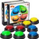 8-Pack Buzzers for Trivia Games, Kids Toys Board Games with Lights and Sound for Classroom, Family Games, Parties, Competition, Game Show and More (Glow, Pack, 8)