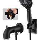LOCALAND Bathtub Faucet with Sprayer, Tub Spout with Diverter Fits Threaded 1/2" or 3/4" IPS,Matte Black