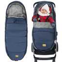 Zooawa Stroller Bunting Bag Universal, Waterproof Baby Stroller Footmuff, Stroller Sleeping Bag for Cold Weather, Extra Thick, Fits 6-36 Months Baby, Dark Blue