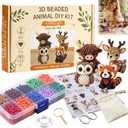 Tiny 3D Beaded Animal DIY Kit-Bead Animal Making Kit for Beginners Adults,Mini 3D Beaded Animals Craft Set, Cute Handmade Bead Art Mosaic Kit with Instructions, Stress Relief Creative Desk Decor Gift