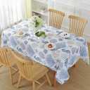 MATIRUG Summer Table Cloths for Rectangle Tables 60x120 Inch,Spill Proof Ocean Sealife Blue Tablecloth,Nautical Coastal Washable Table Fabric for Picnic Kitchen Outdoor