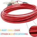 Petest 30ft Tie-Out Cable with Crimp Cover for Heavy Dogs Up to 125 Pounds Black & Red