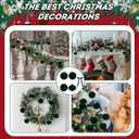 24 Pcs Velvet Christmas Balls Ornaments,Green Christmas Ornaments Include 12Pcs 3.15Inch Xmas Balls 12 Vintage Ribbon Bows,Green Ornaments for Christmas Tree and Indoor Holiday Decor