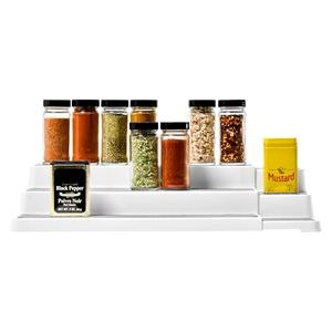 madesmart Cabinet Collection Expandable Shelf Organizer with Soft-Grip Surface and Non-Slip Feet, 14.75’’ L x 9.75’’ W x 3.50’’ H, White