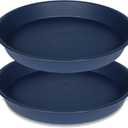 2 Pack of Plant Saucer 20 22 inch, 3.6" Depth, Large Deep Heavy Duty Plant Saucers, Garden Plastic Plant Trays for Indoors Outdoor, Pot Tray for Planter 19-23" (Blue)