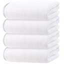 Cosy Family Microfiber 4 Pack Bath Towel Set, Lightweight and Quick Drying, Ultra Soft Highly Absorbent Towels for Bathroom, Gym, Hotel, Beach and Spa (White)