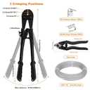 TooTaci 1/8 Stainless Steel Cable, 100ft 1/8 Wire Rope with Wire Rope Crimping Tool and Cutter, 77 Strands Aircraft Cable for Deck Railing, Clothesline, Shade Sails, String Light