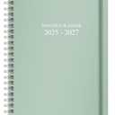 Monthly Planner 2025-2026 - Runs January 2025 to December 2026, 7" x 10", 2 Year Planner, Four Pages Per Month, Flexible Cover With Twin-Wire Binding (Green)