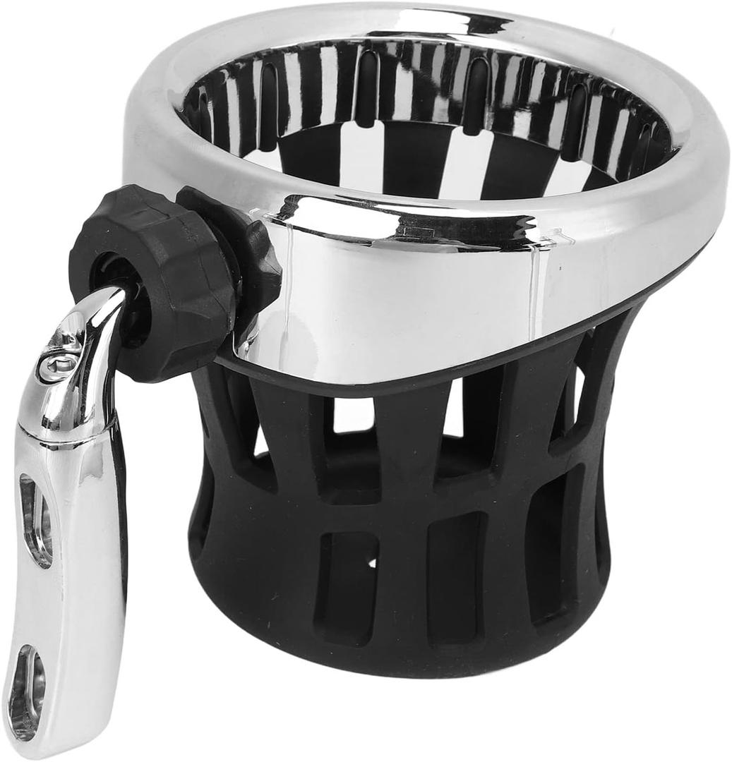 Drink Holder, KIMISS Motorcycle Handlebar Drink Cup HolderMount Aluminum Rubber Water Cup Holder for Gold Wing
