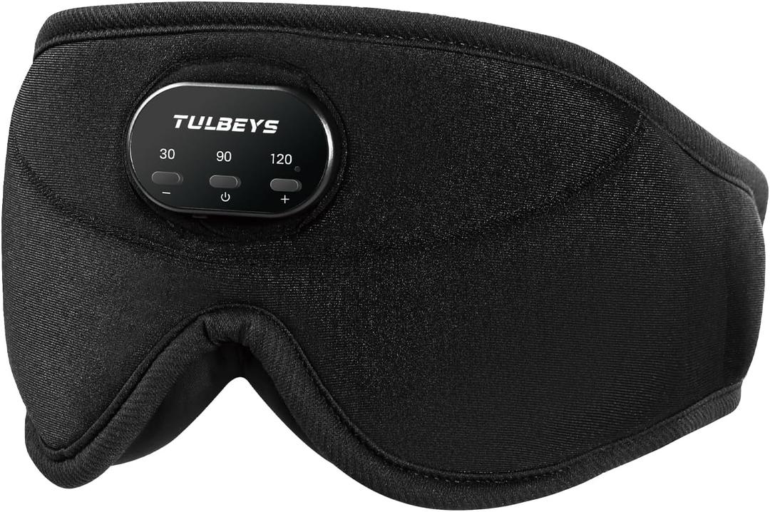 Sleep Headphones Mask with Bluetooth - Light Blocking Silk Eye 3D Mask for Sleep with 38 Soothing White Noise Side Sleepers Women Men, 14hrs Playing Time, Timer Set Perfect for Sleeping