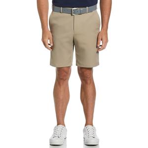 Grand Slam Men's 9" Flat Front Golf Short with Expandable Waistband, Lightweight Stretch Fabric, Moisture-Wicking, Chinchilla, 34