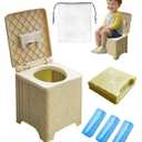 SunnySmile Portable Toddler Potty,Car Potty for Toddler,Travel Toilet,with Travel Bag and 45 Liners,for Toddler Travel, Camping, Foldable, Indoor/Outdoor Use