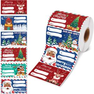 2 x OHOME 500 PCS Christmas Gift Tags - Gift Tags for Christmas Presents - Christmas Gifts for Women Men Kids - Christmas Wrapping Paper - Christmas Decorations,2.95 x 1.6 Inch
