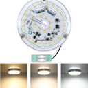 4 Inch Ceiling Fan LED Light Replacement, 18W 2200LM 3000K 4500K 6000K LED Ceiling Fan Light Kit, Round Ceiling Fan Light Kit Replacement, 120V, CRI90, Dimmable