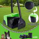 ienjoyed Pooper Scooper Large Swivel Bin & Rake with 160 Waste Bags,Heavy Duty Dog Pooper Scooper with Bag Attachment for Dogs, Long Handle Poop Scooper with Lid for Yard, Grass, Gravel(Green)