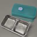 4 Pack Stainless Steel Snack Containers Reusable, Grab and Go 2 Compartment Food Storage Meal Prep Containers with Lids Stackable for Travel Camping School Lunch, Gifts for Gym Home Cooks