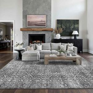 8x10 Area Rug Washable Non-Slip Vintage Carpet for Living Bedroom Room