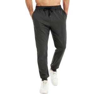 Men's Fleece Lined Joggers  Stretch Thermal Athletic Sweatpants Tapered Fit with Zipper Pocket for Running Gym (XXXL)