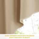 NICETOWN Room Darkening Pole Pocket Kitchen Tier Curtains- Tailored Scalloped Valance/Swags for Nursery for Basement (Biscotti Beige, 2 Pieces, 72 inches Wide Combined, 63 inches Long)