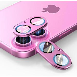 [2 Pack] for iPhone 16/16 Plus Camera Lens Protector, 9H Tempered Glass Metal flat Covering Design, Anti-Fingerprint Camera Cover, Ultra HD Clarity, Military Grade Protection, Purple